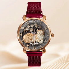 Customised Cat Watch - Cat - themed Watch with Personalised Name and Photo - A Gift For Family,Friend,Cat Lovers,Cat Owners - OLESA