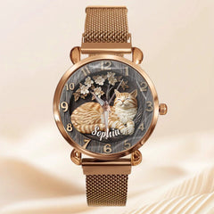 Customised Cat Watch - Cat - themed Watch with Personalised Name and Photo - A Gift For Family,Friend,Cat Lovers,Cat Owners - OLESA