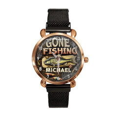 Customised Fishing Themed Watches - Fishing Watch with Personalised Name - A Gift for Fishing enthusiast,Dad,Grandpa,friend - OLESA