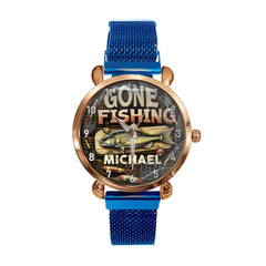 Customised Fishing Themed Watches - Fishing Watch with Personalised Name - A Gift for Fishing enthusiast,Dad,Grandpa,friend - OLESA