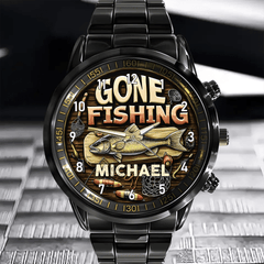 Customised Fishing Themed Watches - Fishing Watch with Personalised Name - A Gift for Fishing enthusiast,Dad,Grandpa,friend - OLESA