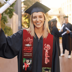 Customised Graduation Gifts - Personalised Photo and Name Stoles Sash Graduation Gift - Memorial Gifts for Graduates,Friend,BFF - OLESA