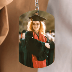 Customised Graduation Themed Keychains - Celebrate Graduation Keychain Personalised with Name and Photo - Memorial Gifts for Graduates,Friend,Family - OLESA