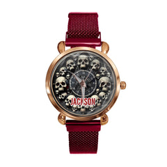 Customised Skull Watch - Personalised Name Skull Pattern Trendy Watch - A Gift For Family,Friend,Brother,Sister - OLESA