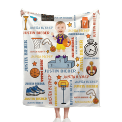 Customised Sports Style Blanket - Personalised Name and Photo Sports Boy Blanket - A Gift For Children,Boy,Sport Lover - OLESA