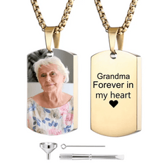 Customised Tag Necklace - Personalised Photo and Name keepsake Necklace - A Commemorative Gift For Yourself,Family,Friend - OLESA