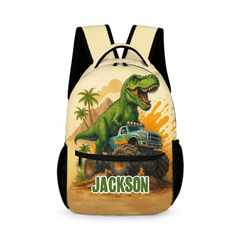 Customizable Dinosaur Truck Backpack - Personalized Name - OLESA