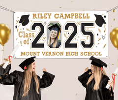 Customized 2025 Graduation Banner - Personalized Photos - Gift for Graduates - OLESA