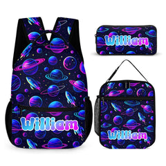 Customized Backpack for Cosmic Planets - Personalized Name - School Season Gift - OLESA