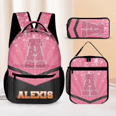 Customized Backpack - Personalized Glitter Monogrammed Name Bags for Kindergarten, Preschool and Elementary School Children - OLESA