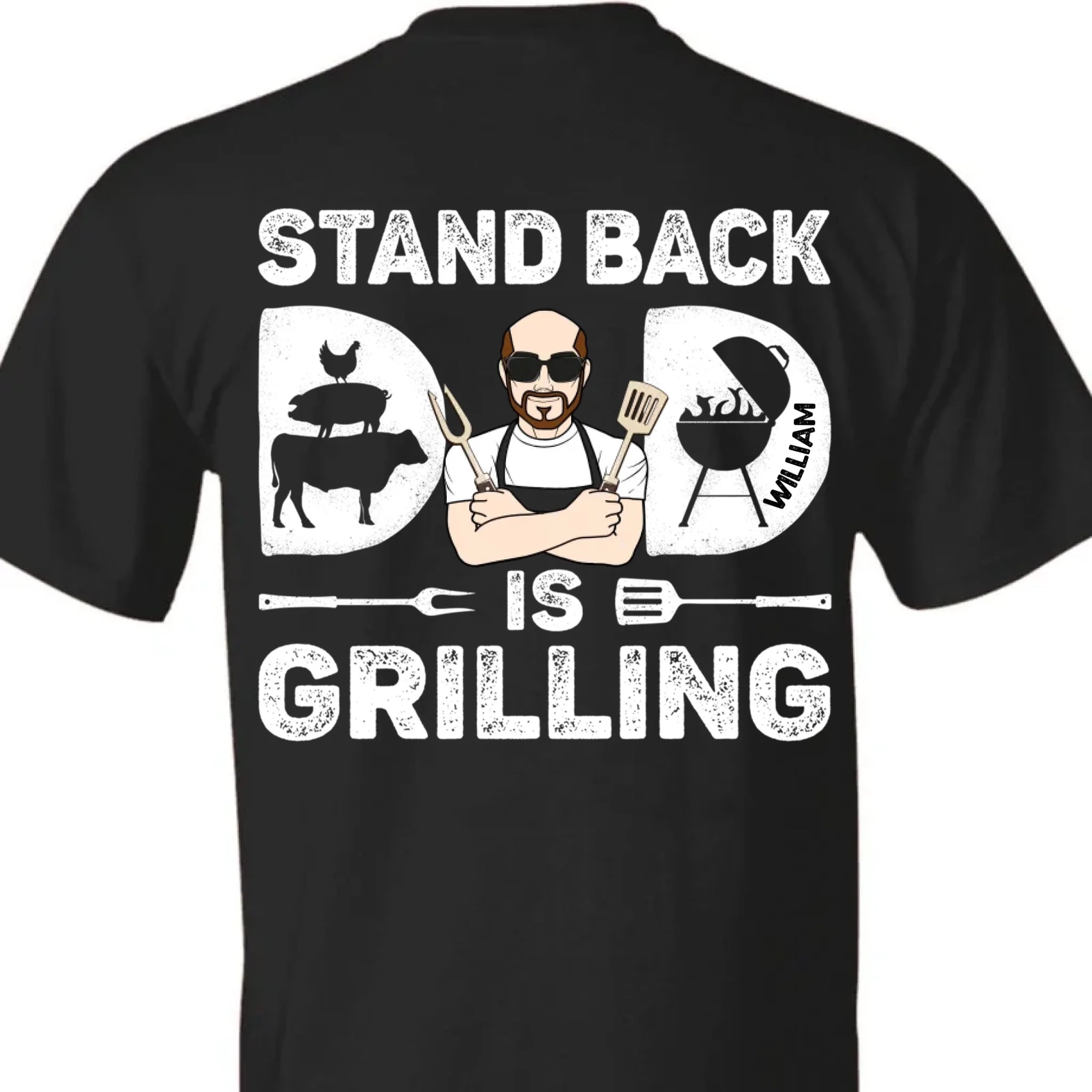 Customized Barbecue - themed Clothing - Personalized Character Images and Name - Unique Gift For Dad - OLESA