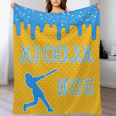 ⚾️Customized Baseball Drip Blanket - Personalized Ice Cream Color - Gift For Baseball Player, Baseball Team - OLESA