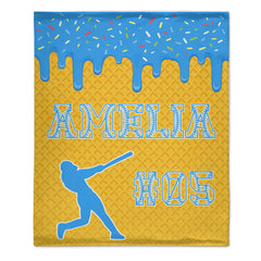 ⚾️Customized Baseball Drip Blanket - Personalized Ice Cream Color - Gift For Baseball Player, Baseball Team - OLESA