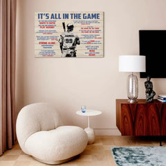 Customized Baseball Poster Wall Art - Personalized Name,Number And Gender In A Classic Colorway Baseball Themed Unframed Canvas Painting - Gift For Baseball Lovers,Baseball Players - OLESA