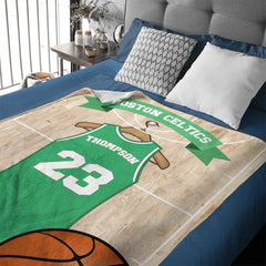 Customized Basketball Scene Blankets - Personalized Team Name,Name and Number Basketball Themed Blanket - A Gift For Basketball Player,Basketball Lover - OLESA
