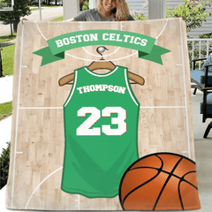 Customized Basketball Scene Blankets - Personalized Team Name,Name and Number Basketball Themed Blanket - A Gift For Basketball Player,Basketball Lover - OLESA