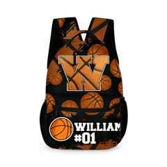 Customized Basketball Themed Backpack - Personalized Name Backpack - OLESA