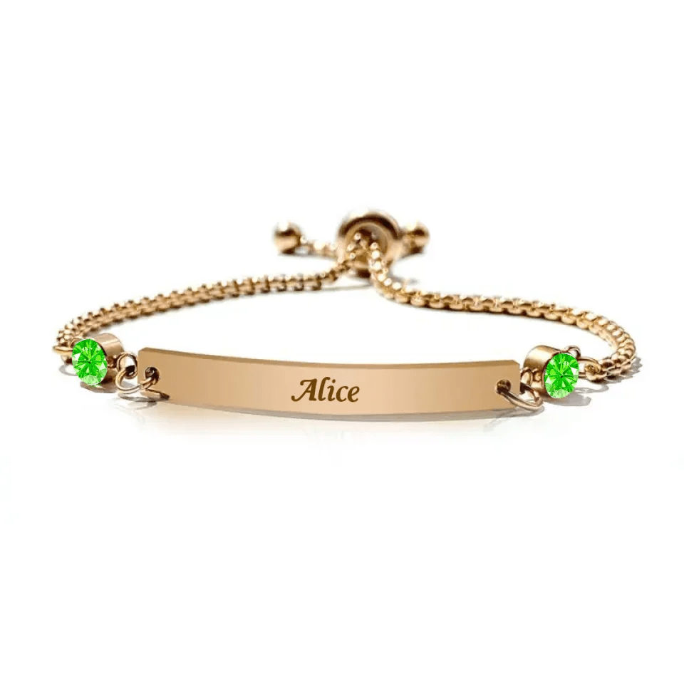 Customized Birthstone Bracelet - Personalized Name and Birthday Month Stone Memorial Bracelet - A Gift For Girlfriend,Wife,Mom,Sister,BFF,Bridesmaid - OLESA