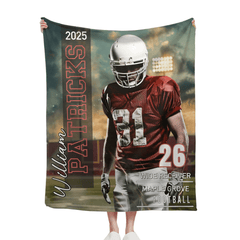 Customized Blankets For Ballpark Scenes - Soft Keepsake Blanket Personalized With Name, Team Name And Photo - A Gift For Sports Lovers,Ballplayers - OLESA