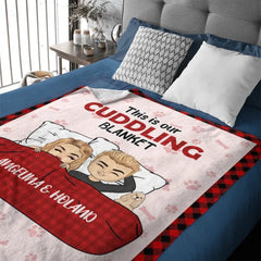 Customized Blankets For Couples And Pets - Personalized Cozy Cartoon Character and Pet Soft Flannel Memorial Blanket - A Gift For Family,Couple's other half - OLESA