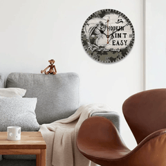 Customized Camping Themed Wall Clocks - Personalized Text Fishing Pattern Camo Style Wall Clock - A Gift For Family,Friend,Camping Enthusiasts,Angler - OLESA