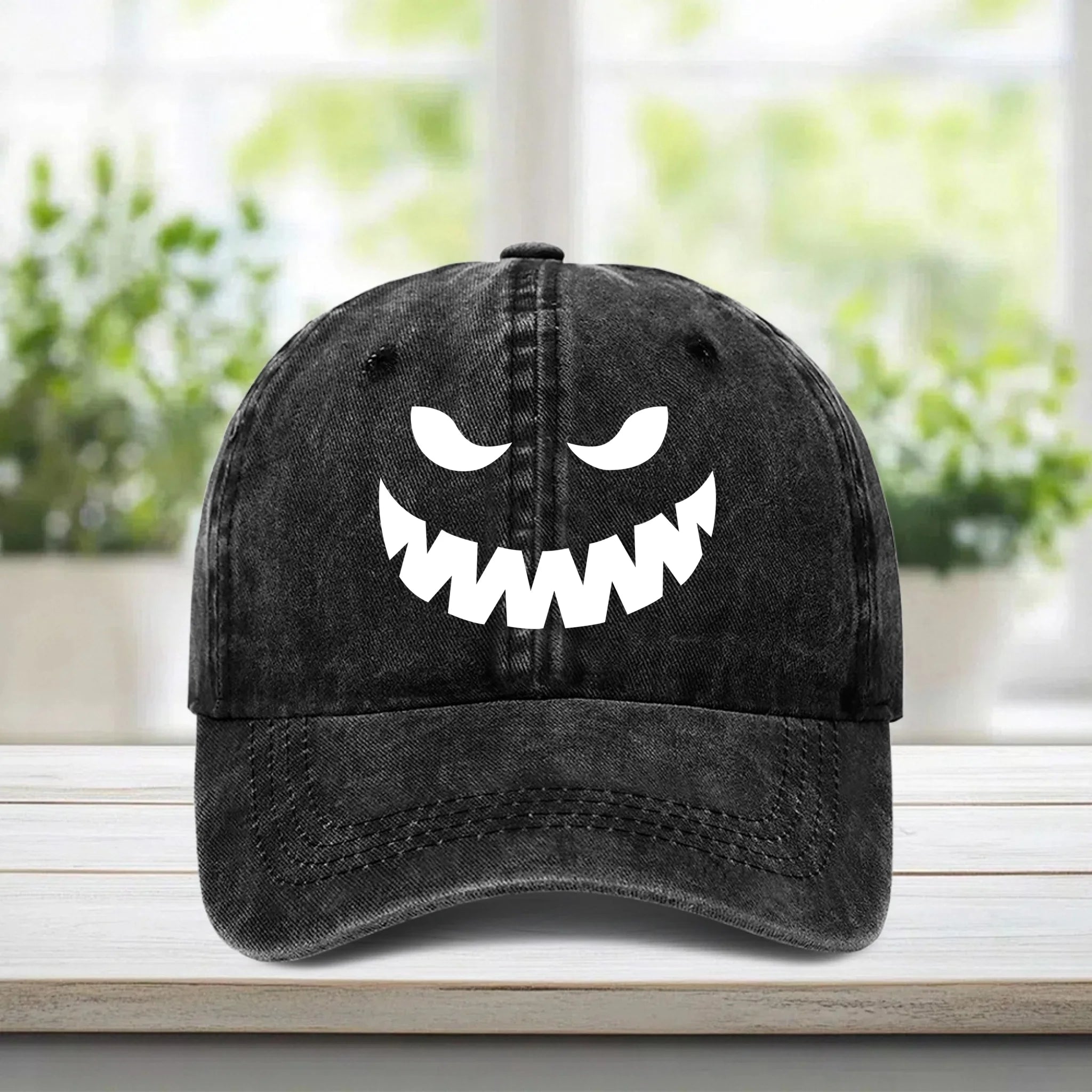 Customized Cap With Funny Pumpkin Face Expression - Personalized Expressions Baseball Cap - OLESA