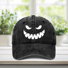 Customized Cap With Funny Pumpkin Face Expression - Personalized Expressions Baseball Cap - OLESA