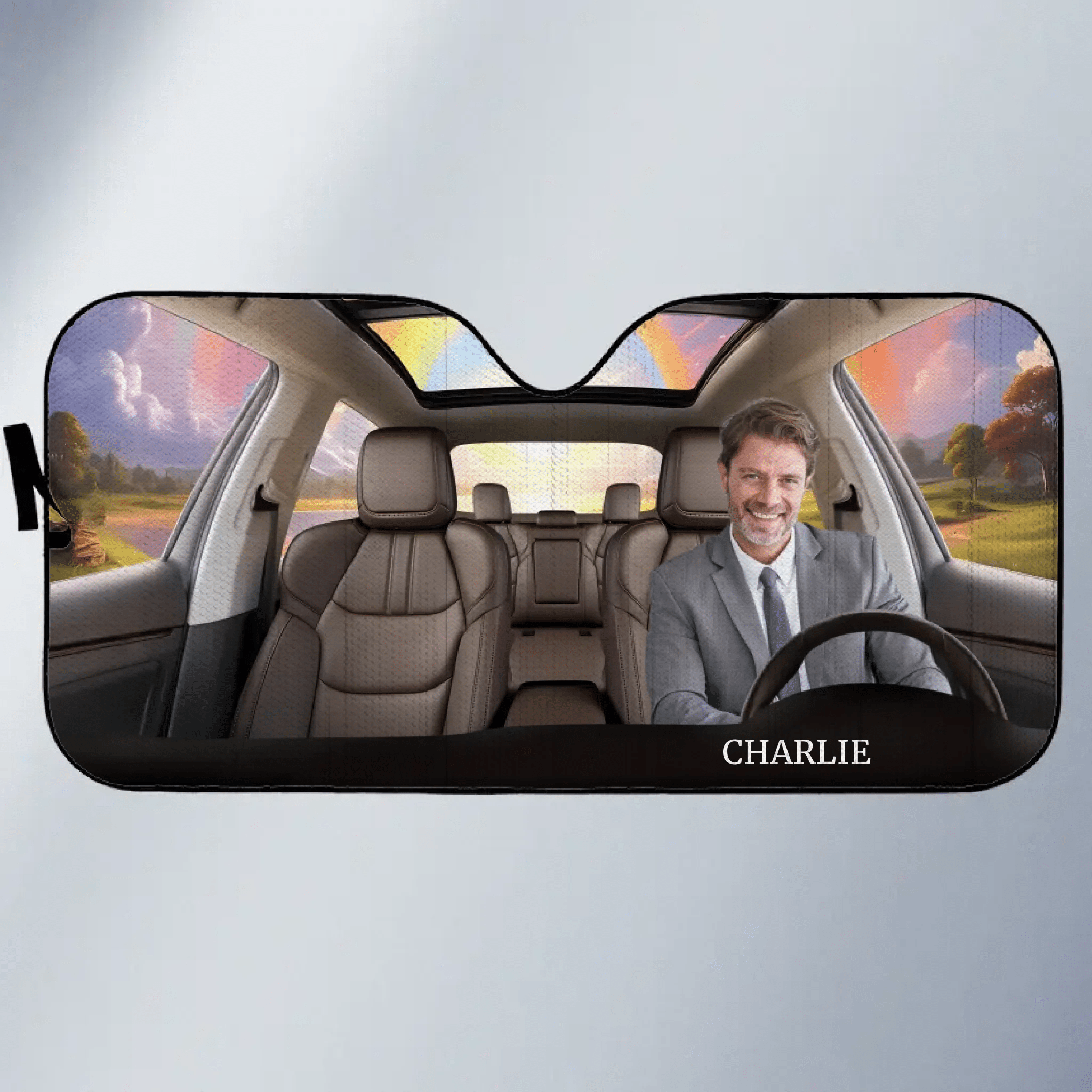 Customized Car Sunshade - Personalized Background and Photos - Car Decoration Gift - OLESA