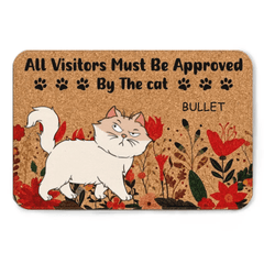Customized Cat Themed Floor Mats - Personalized Cat Species, Expressions and Names Doorway Decorative Floor Mat - Funny Gifts For Cat Owners,Yourself,BFF,Colleagues,Family - OLESA