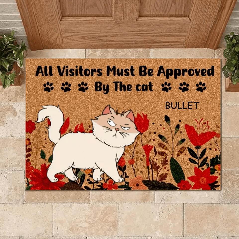Customized Cat Themed Floor Mats - Personalized Cat Species, Expressions and Names Doorway Decorative Floor Mat - Funny Gifts For Cat Owners,Yourself,BFF,Colleagues,Family - OLESA