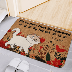 Customized Cat Themed Floor Mats - Personalized Cat Species, Expressions and Names Doorway Decorative Floor Mat - Funny Gifts For Cat Owners,Yourself,BFF,Colleagues,Family - OLESA
