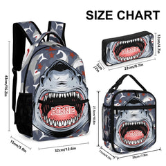 Customized Children'S Shark Backpack With Personalized Name - A Gift For Boys At The Beginning Of School Season - OLESA
