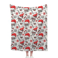 Customized Christmas Blankets - Personalized Name Skull Flannel Blanket with Christmas - A Gift For Yourself,Family,Friend,Colleagues - OLESA