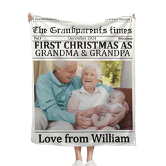 Customized Christmas Blankets - Personalized Nickname and Photo Christmas Memorial Blanket - A Gift For Family,Grandparents,Parents - OLESA