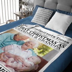 Customized Christmas Blankets - Personalized Nickname and Photo Christmas Memorial Blanket - A Gift For Family,Grandparents,Parents - OLESA