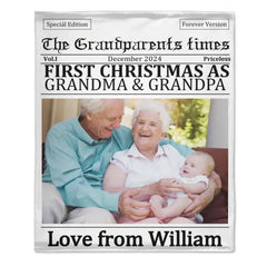 Customized Christmas Blankets - Personalized Nickname and Photo Christmas Memorial Blanket - A Gift For Family,Grandparents,Parents - OLESA