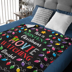 Customized Christmas Movie Viewing Blankets - Multi - colored Soft Blanket With Personalized Name - A Gift For Yourself,Friend,Family - OLESA