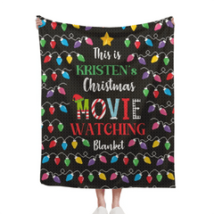 Customized Christmas Movie Viewing Blankets - Multi - colored Soft Blanket With Personalized Name - A Gift For Yourself,Friend,Family - OLESA
