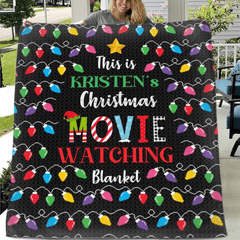 Customized Christmas Movie Viewing Blankets - Multi - colored Soft Blanket With Personalized Name - A Gift For Yourself,Friend,Family - OLESA