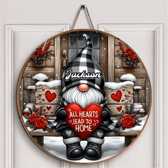 Customized Christmas style Decorative Wooden Doorplates - Personalized Door Sign with Name - Gift for Family - OLESA