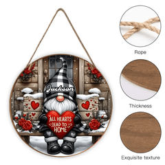 Customized Christmas style Decorative Wooden Doorplates - Personalized Door Sign with Name - Gift for Family - OLESA