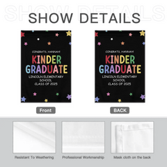 Customized Commencement Season Celebration Flag - Colorful Star Flags with Personalized Names, School Names and Years - Gifts For Family,Graduate,Grandchildren - OLESA