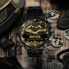 Customized Congrat On Being My Brother Watch - Personalized Name And Title - Gift For Families, Friends - OLESA