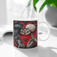 Customized Couple Cup Filled Of Love - Personalized Name Till Death Do Us Part Eternal Love Mug - A Gift For Boyfriend,Girlfriend,Husband,Wife - OLESA