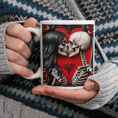Customized Couple Cup Filled Of Love - Personalized Name Till Death Do Us Part Eternal Love Mug - A Gift For Boyfriend,Girlfriend,Husband,Wife - OLESA