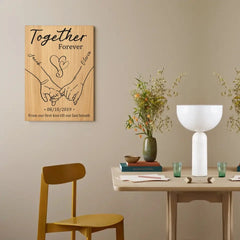 Customized Couple Memorial Wall Art - Personalized Couple's Name and Date Unframed Canvas Decorative Painting - A Gift For Husband,Wife,Anniversary - OLESA