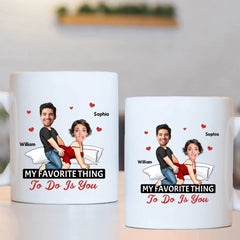 Customized Couple Mug - Unique Mugs Personalized with Names,Photos and Cartoon Images - A Gift For Girlfriend,Boyfriend,Wife,Husband,Anniversary - OLESA