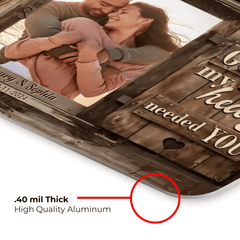Customized Couple Photo Wall Art - Personalized Photo, Date and Name Art Couple Photo Tin Painting - A Gifts For Husband,Wife,Family - OLESA
