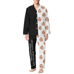 Customized Couple Themed Pajama - Fun Pajama With Personalized Name And Photo - Fun Gifts For Husband,Boyfriend - OLESA