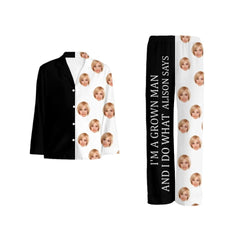 Customized Couple Themed Pajama - Fun Pajama With Personalized Name And Photo - Fun Gifts For Husband,Boyfriend - OLESA